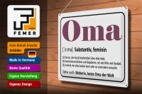 Blechschild Spruch 40x30cm Oma Bäckerin beste Oma Welt