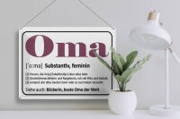 Blechschild Spruch 40x30cm Oma Bäckerin beste Oma Welt