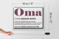 Blechschild Spruch 40x30cm Oma Bäckerin beste Oma Welt