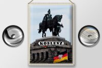 Blechschild Städte Koblenz Reiterdenkmal Skulptur 30x40cm
