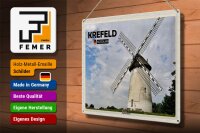Blechschild Städte Krefeld Engelsbergmühle Wiese 40x30cm