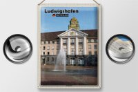 Blechschild Städte Ludwigshafen Europaplatz Brunnen 30x40cm