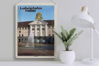Blechschild Städte Ludwigshafen Europaplatz Brunnen 30x40cm