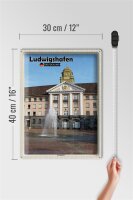 Blechschild Städte Ludwigshafen Europaplatz Brunnen 30x40cm