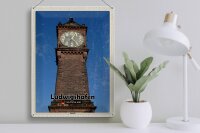 Blechschild Städte Ludwigshafen Pegeluhr Architektur 30x40cm