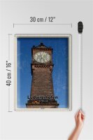 Blechschild Städte Ludwigshafen Pegeluhr Architektur 30x40cm
