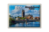 Blechschild Städte Magdeburg Dom Fluss Architektur...