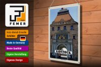 Blechschild Städte Rostock Steintor mit Greifen 30x40cm