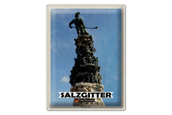 Blechschild Städte Salzgitter Turm der Arbeit 30x40cm