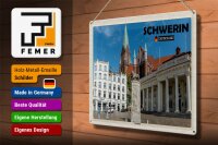 Blechschild Städte Schwerin Marktplatz Architektur 40x30cm