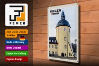 Blechschild Städte Siegen Unteres Schloss Gebäude 30x40cm