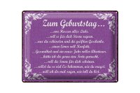 Blechschild Spruch 40x30cm zum Geburtstag alles Liebe