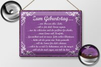 Blechschild Spruch 40x30cm zum Geburtstag alles Liebe