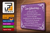 Blechschild Spruch 40x30cm zum Geburtstag alles Liebe