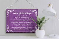 Blechschild Spruch 40x30cm zum Geburtstag alles Liebe