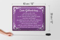 Blechschild Spruch 40x30cm zum Geburtstag alles Liebe