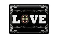 Blechschild Spruch 40x30cm Love Darts  Wanddeko