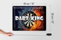 Blechschild Spruch 40x30cm Darts Dart King  Wanddeko