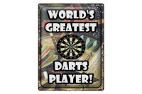Blechschild Spruch 30x40cm World´s greatest Darts Player