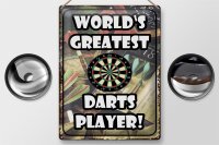 Blechschild Spruch 30x40cm World´s greatest Darts Player
