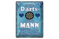 Blechschild Spruch 30x40cm ich liebe Darts aber mein Mann