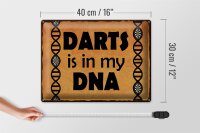 Blechschild Spruch 40x30cm Darts is in my DANN