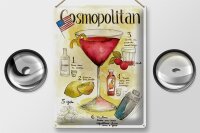 Blechschild Rezept 30x40cm Cosmopolitan Cocktail Recipe