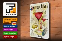 Blechschild Rezept 30x40cm Cosmopolitan Cocktail Recipe