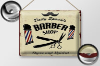 Blechschild Spruch 30x40cm Barbershop shave and haircut