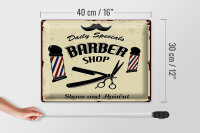 Blechschild Spruch 30x40cm Barbershop shave and haircut