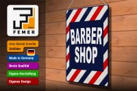 Blechschild Spruch 30x40cm Barbershop Friesur