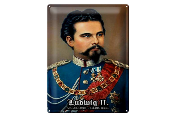 Blechschild Portrait 30x40cm Nostalgie König Ludwig II