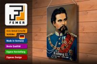 Blechschild Portrait 30x40cm Nostalgie König Ludwig II
