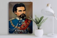 Blechschild Portrait 30x40cm Nostalgie König Ludwig II