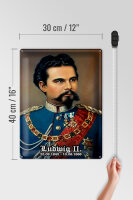 Blechschild Portrait 30x40cm Nostalgie König Ludwig II
