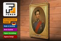 Blechschild Portrait 30x40cm Ludwig II König von Bayern