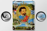 Blechschild Portrait 30x40cm Ludwig II König Bayern King