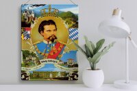 Blechschild Portrait 30x40cm Ludwig II König Bayern King