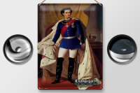 Blechschild Portrait 30x40cm Ludwig II König 1845 Bayern