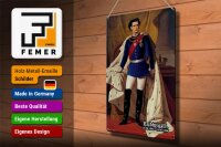 Blechschild Portrait 30x40cm Ludwig II König 1845 Bayern