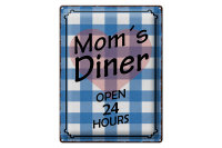 Blechschild Spruch 30x40cm Mom´s Diner open 24...