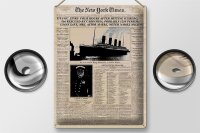 Blechschild Zeitung 30x40cm New York Times Titanic sinks
