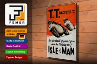 Blechschild Spruch 30x40cm Motorrad TT Races Isle of Man