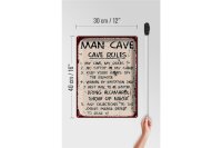 Blechschild Spruch 30x40cm Man cave my cave my rules