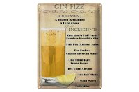 Blechschild Alkohol 30x40cm Gin Fizz Equipment ingredients