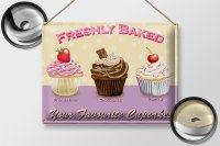 Blechschild Spruch 40x30cm baked your favourite cupcakes