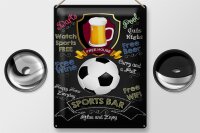 Blechschild Spruch 30x40cm sports bar free wine darts pool