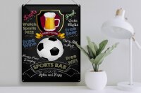 Blechschild Spruch 30x40cm sports bar free wine darts pool