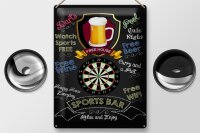 Blechschild Spruch 30x40cm sports bar Darts relax and enjoy