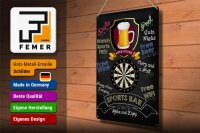 Blechschild Spruch 30x40cm sports bar Darts relax and enjoy